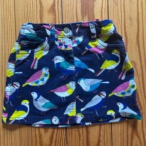 Boden Multicolor Bird Print Kids Skirt